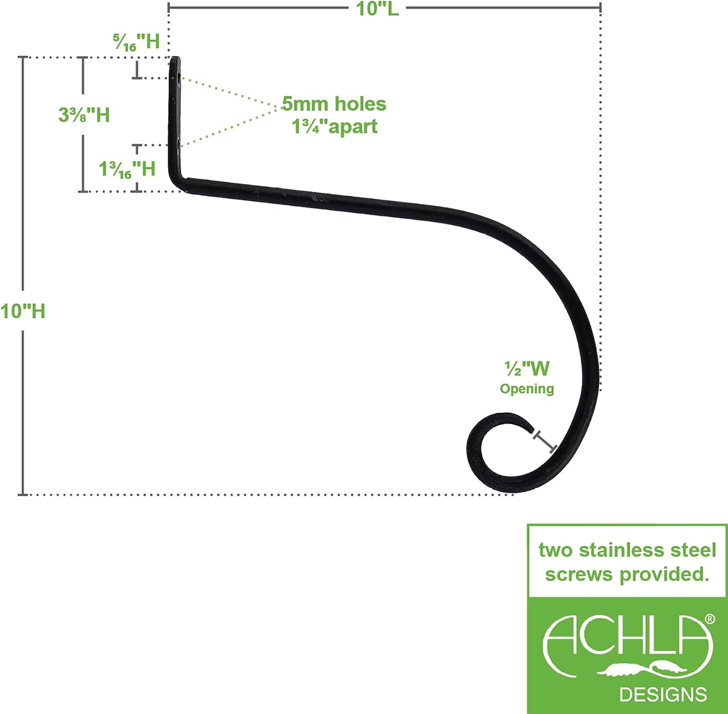 10" Downturned Hanger, Pack of 2