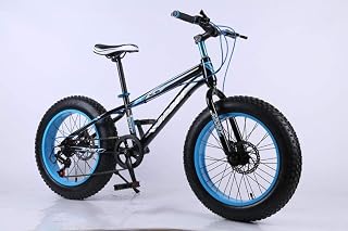 Bike Bike Mountain Bikes Exercise Bike for Home Bike Male and Female Bicycles Fat Tire disc Brake MTB Mountain Bike Off-Road Gear Reduction Beach Bike-Black Blue_7 Speed
