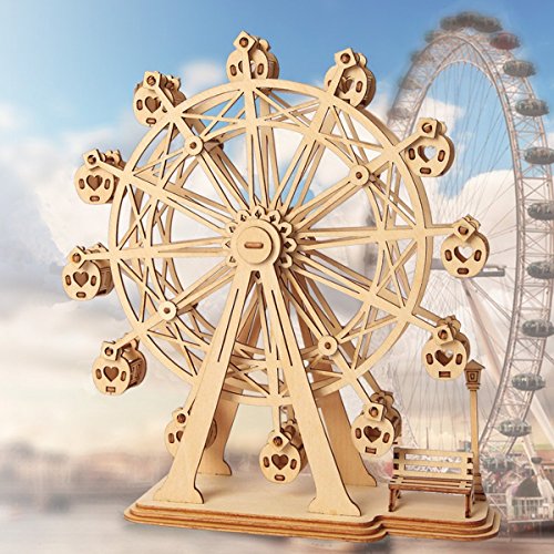 3D Wooden Puzzles For Adults, Building Crafts Toy Gift For Adult & Teens - Ferris Wheel (120Pcs) #TOP1