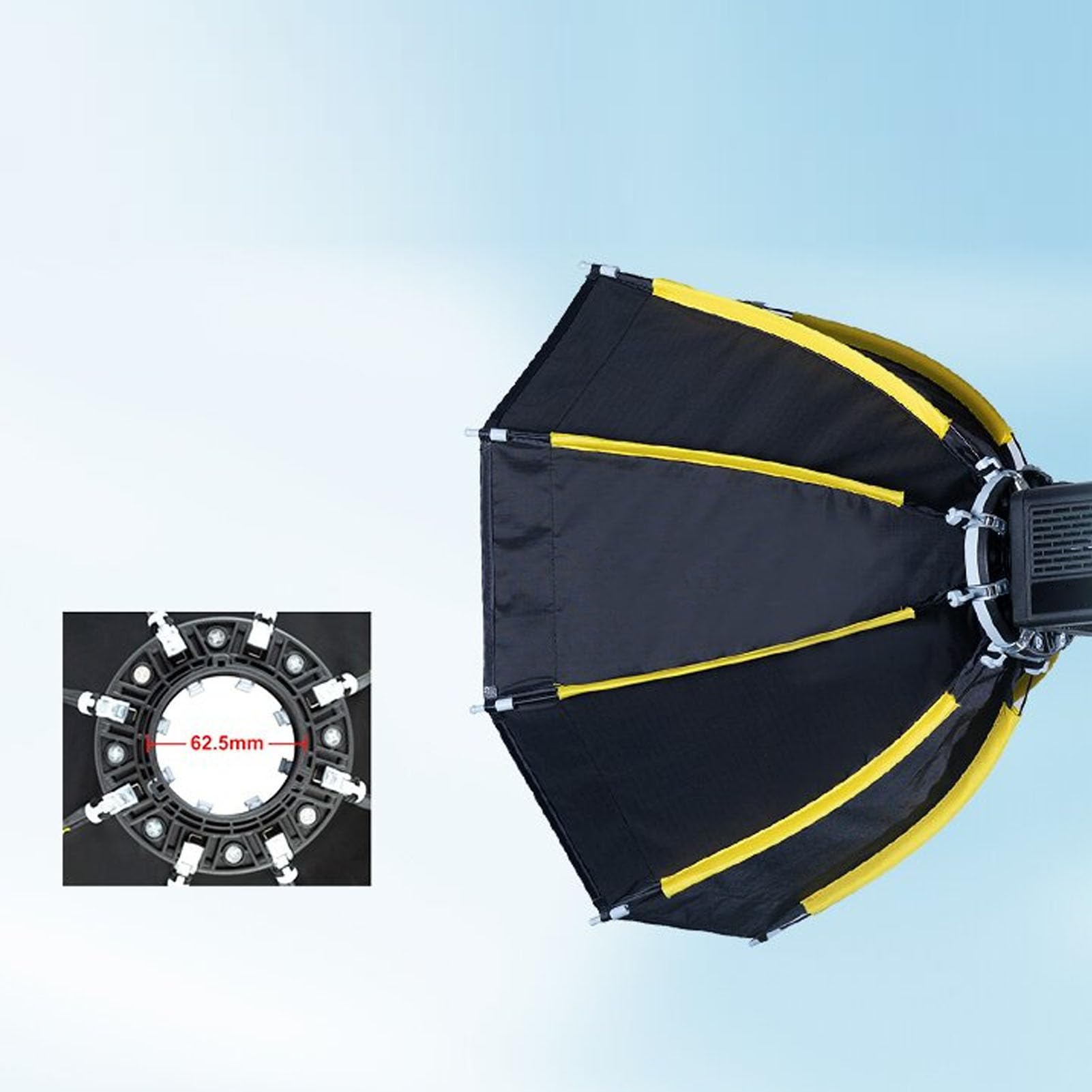 SUNGOOYUE Softbox z Szybkim Składaniem Ottal z 2 Stratami Dyfuzorami Grillowanymi do Fotografii, Małego Przenośnego Softboxa dla Studio Portretowego Kiełki
