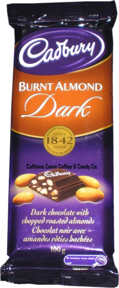 Amazon Com 12 Pack Of Xl Cadbury Burnt Almond Dark 100g Each Bar 3 5oz Made In Canada Candy And Chocolate Bars Grocery Gourmet Food