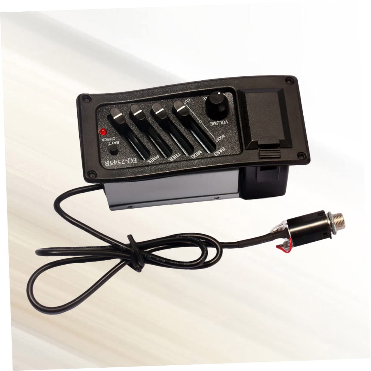 Abaodam 2pezzi Preamplificatore Per Chitarra Acustica Eq Bande Con Pickup Sotto La Sella Amplificatore Per Suono Folk Facile Installazione e Controllo Volume Nero