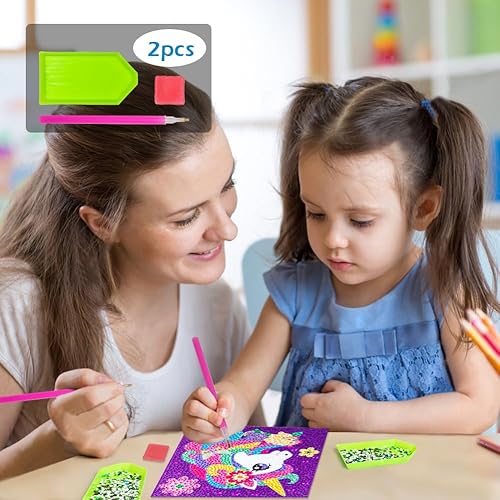 Miniatura 3 de Labeol Kit de pintura de diamante 5D para niños con marco de madera, arte y manualidades para niños de 6 a 8 años, 10 a 12 años, kit de pintura por