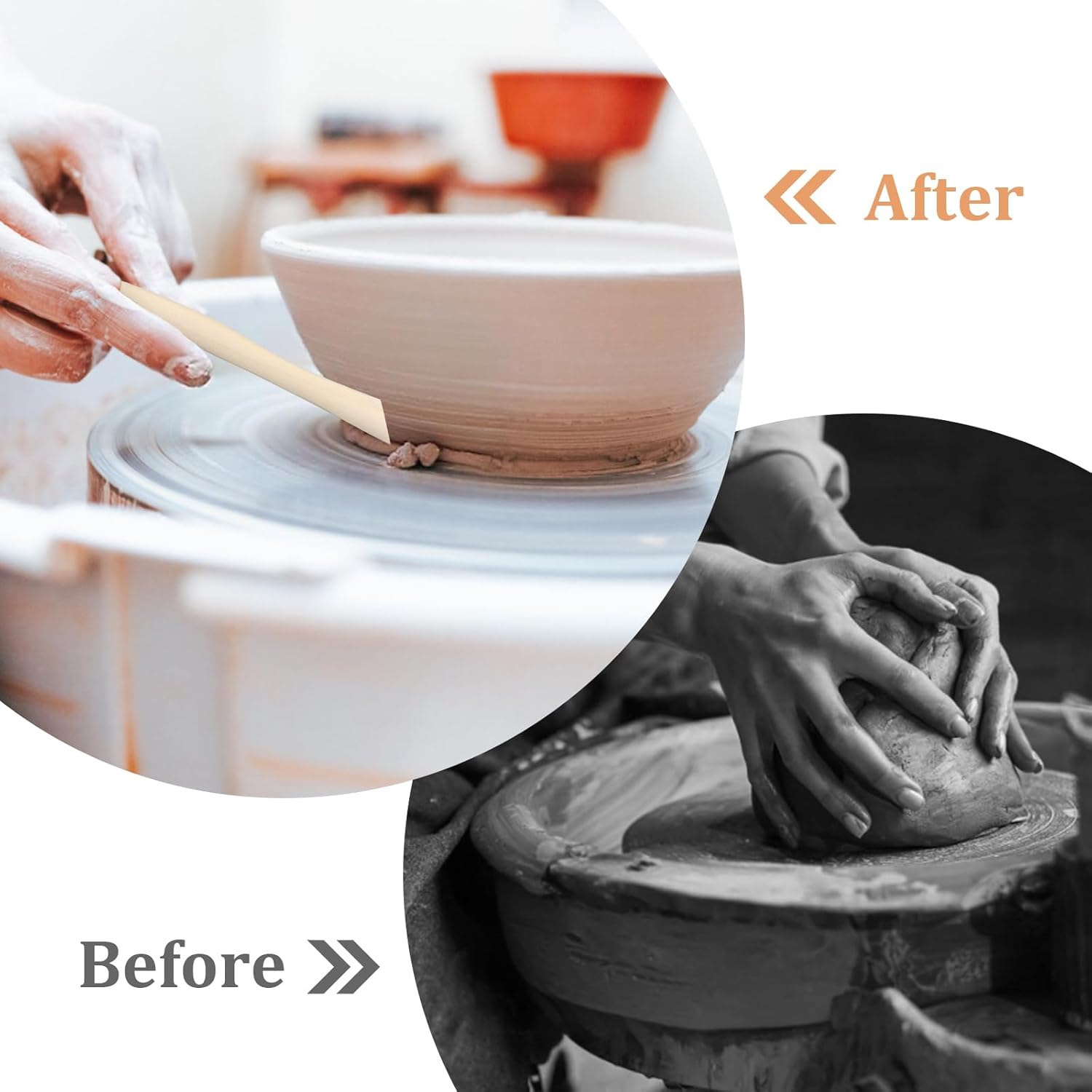 100Pcs Wooden Clay Sculpting Tools, 6.2'' Smooth Double Ended Clay Modeling Tools, Polymer Clays Tool Sculpting, Wood Pottery ClayTool Kit for Ceramics Soap Playdough Carving Supplies