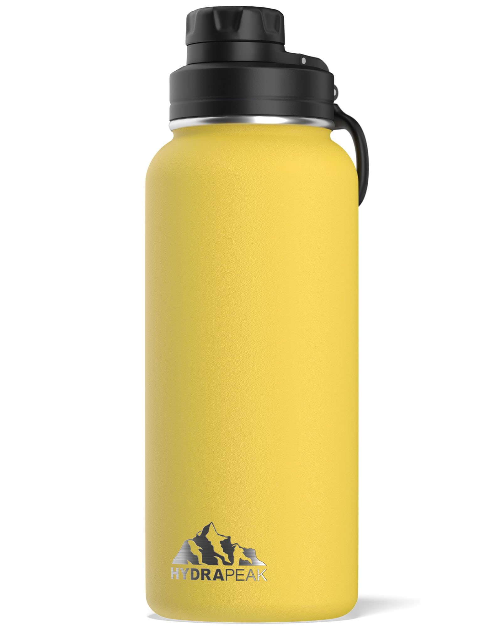 Hydrapeak32oz Insulated Water Bottle with Chug Lid, Thermal 32 Oz, Metal, Leak Proof Stainless Steel with Handle (Lemon)