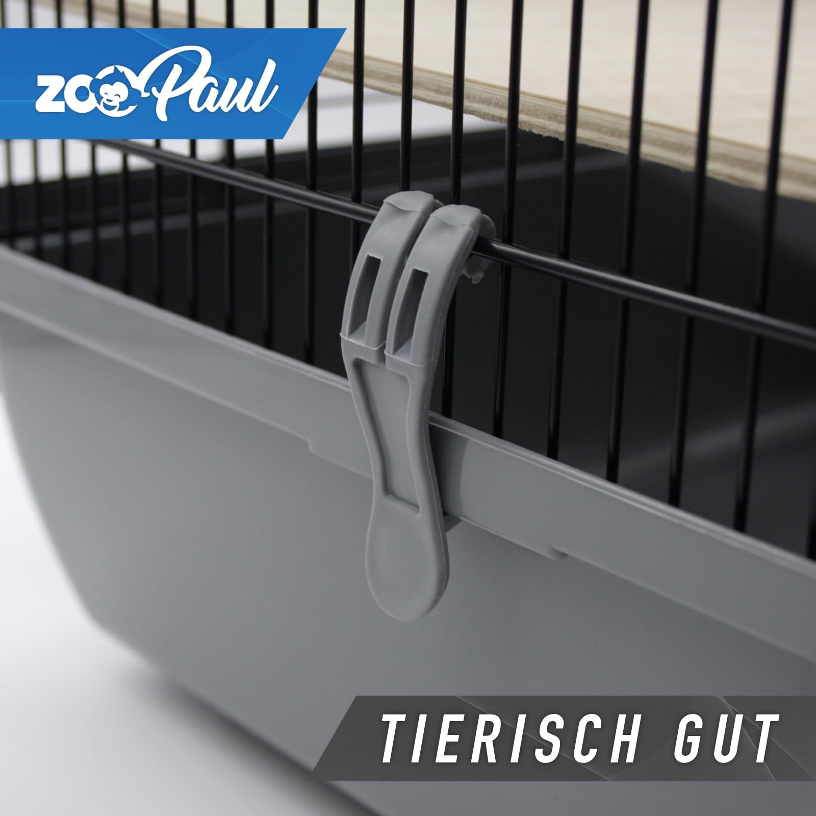ZooPaul Premium Nagerkäfig Hamsterkäfig XXL inkl. Zubehör aus Holz grau/schwarz 60x36x54cm Maus Kleintiere