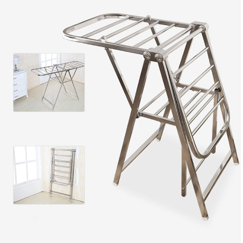 Robuster faltbarer Wäscheständer aus Edelstahl mit Flügel-Design, zusammenklappbarer und multifunktionaler Wäscheständer, 134 cm Trockenraum