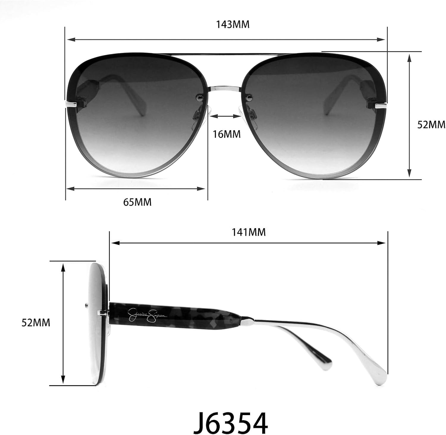 Jessica Simpson Women's J5702 Elegant Metal Aviator Pilot Sunglasses with UV400 Protection - Image 4