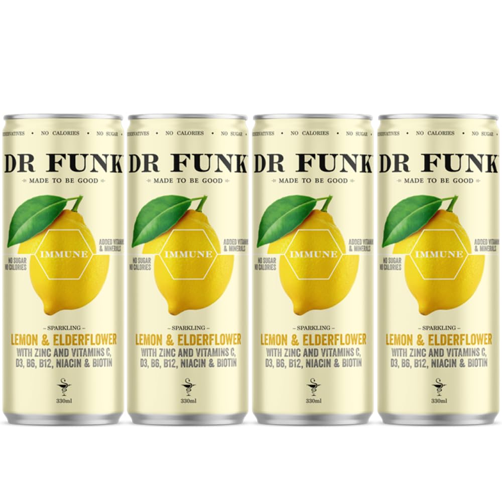 Lemon & Elderflower Sparkling Water – ZERO Sugar, ZERO Calories, with Zinc & Essential Vitamins (4 x 330ml)