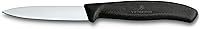 Victorinox Swiss Classic 3.25 Inch Paring Knife - Spear Point Straight Edge, Black Ergonomic Handle for Precision Peeling & Dicing