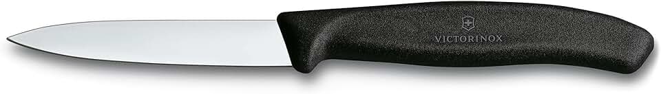 Victorinox 3.25 Inch Swiss Classic Paring Knife with Straight Edge, Spear Point, Black