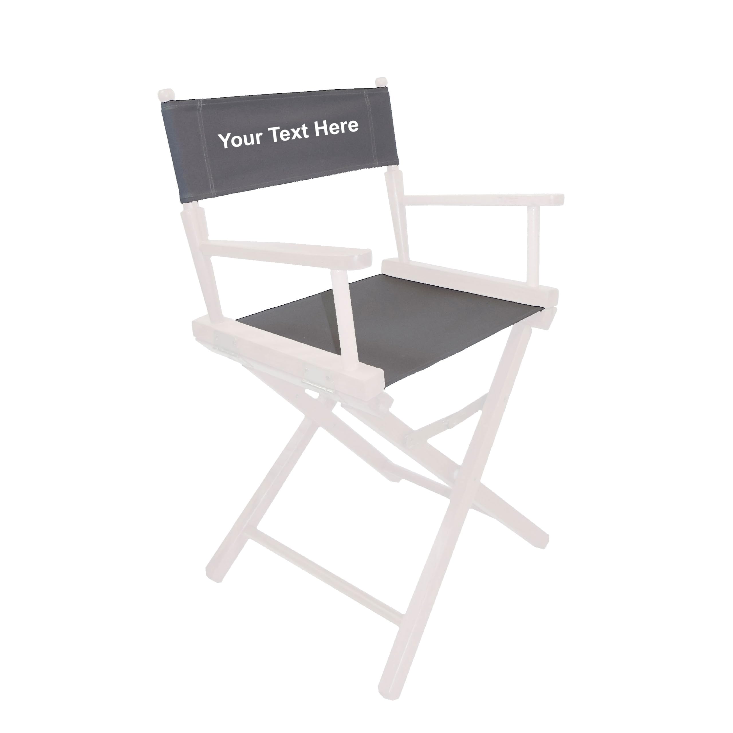 Personalized Imprinted Contemporary 18 Inch Table Height White Frame Director's Chair - Grey