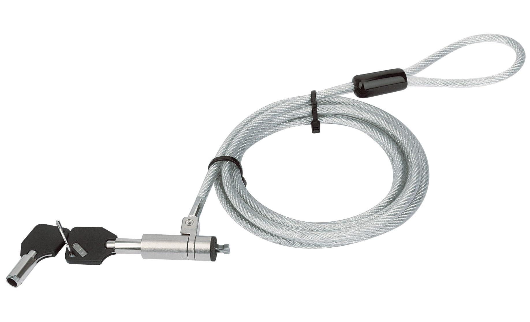 Techly 108262 Lucchetto con Sistema di Sicurezza Wedge-Lock per Notebook Cavo 1,8m Silver