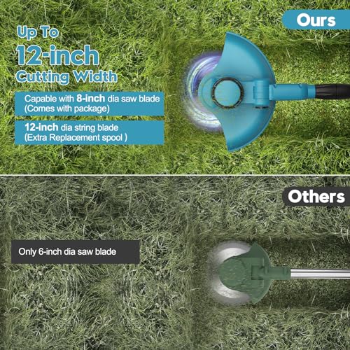 21V Cordless Brushless Electric Weed Trimmer with Battery & Charger