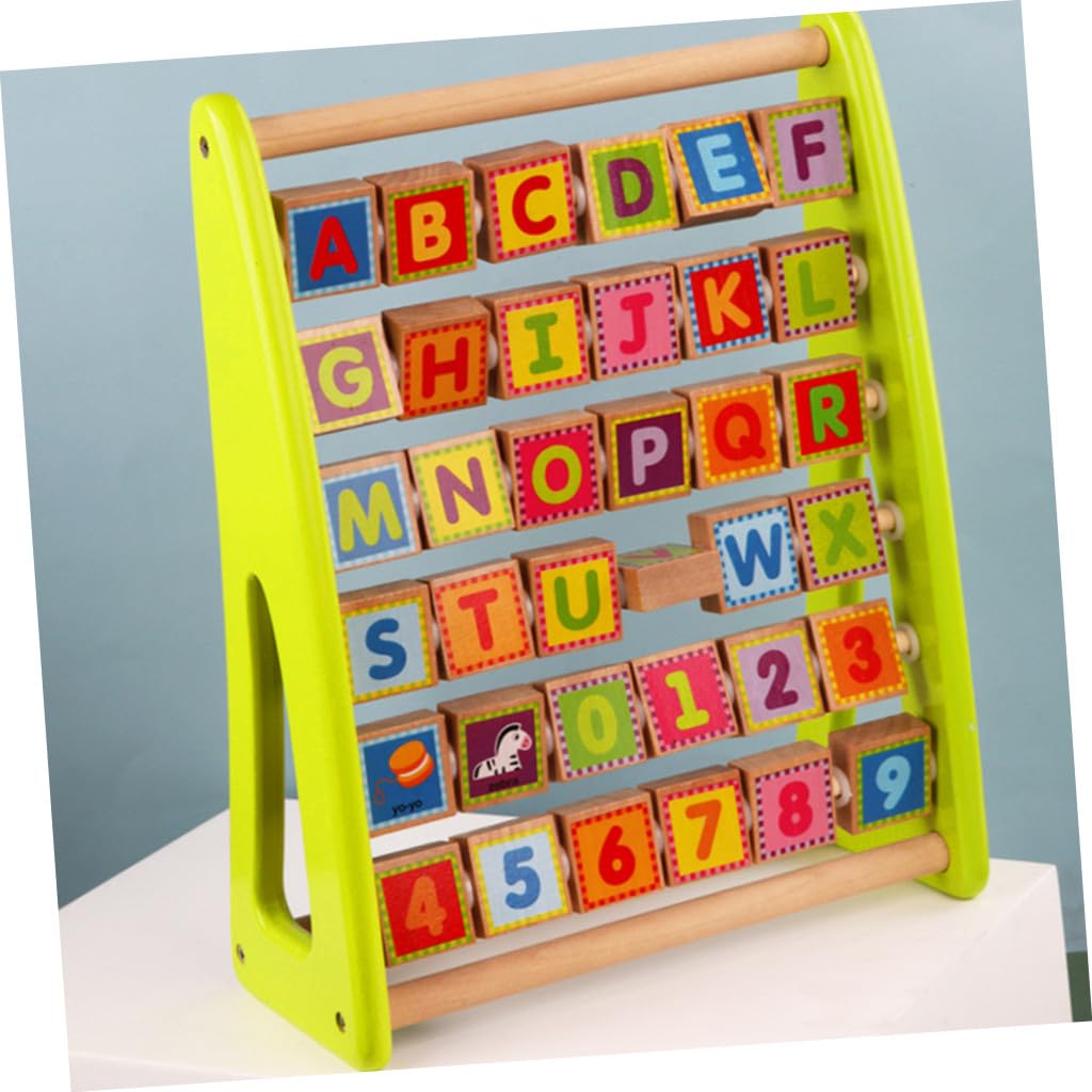Gatuida Juguete de Letras de Madera Multifuncional, Tablero de Cognición Números y Letras, Estante Educativo, Desarrollo Motricidad Fina y Coordinación Mano-Ojo, Color Verde