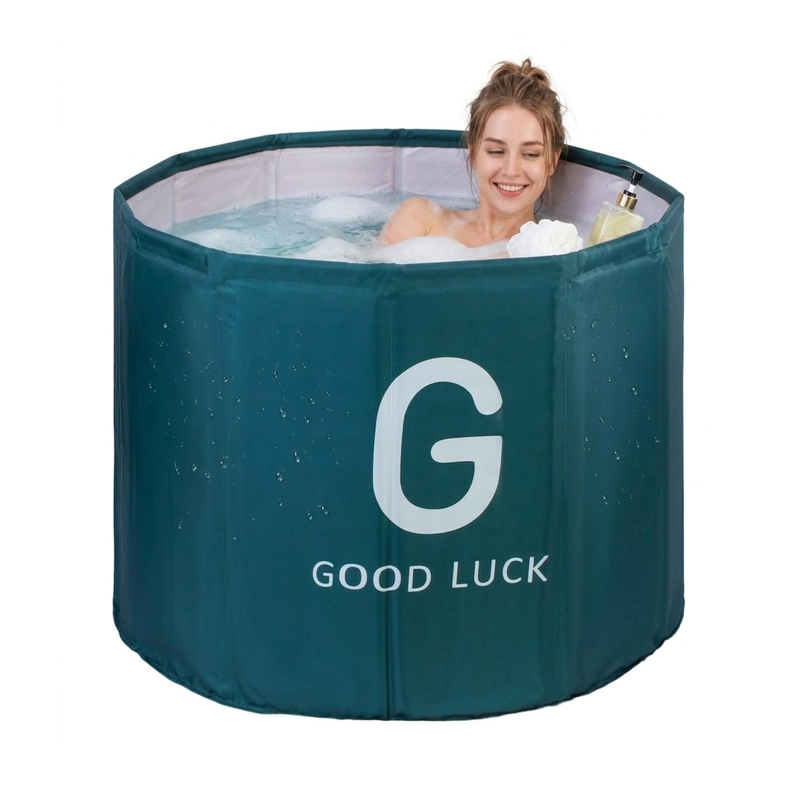 Portable Foldable Bathtub,Adult Freestand BathTubs,Collapsible Soaking Tub for Home,Gym Plunge Tub,Spa,Indoor Outdoor Ice & Hot Bath for Athletes Recovery(Cyan)