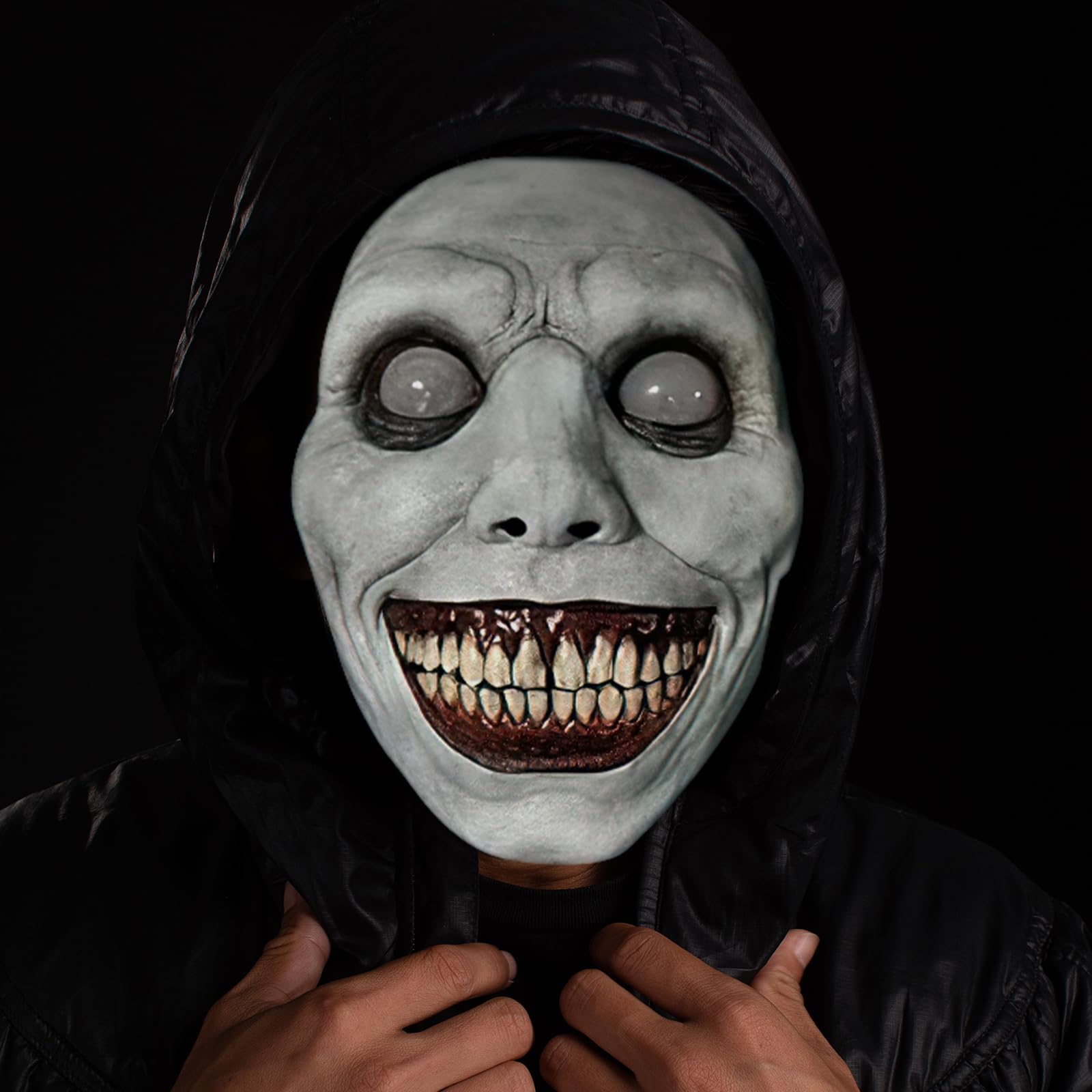 QKEINV Horror Halloween Mask, Smiling Demons, Horror Masks, Evil Cosplay Props, Smiling Demons Mask - Image 4
