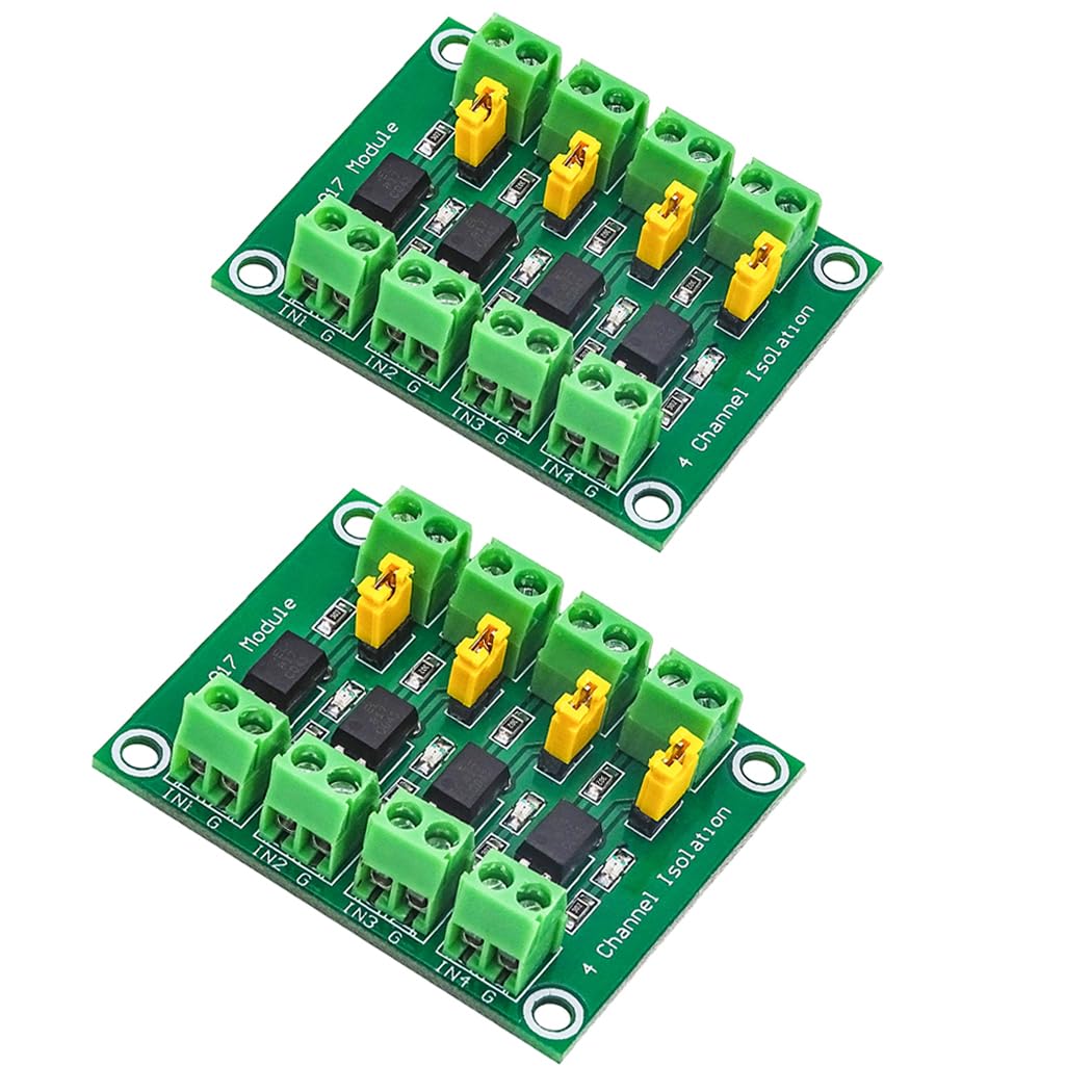 HiLetgo 2pcs PC817 2 Channel Optocoupler Isolation Board 817 Voltage Isolation Module Voltage Converter Module 3.6-30V Photoelectric Isolated Module(2/4/8 Channel Optional)