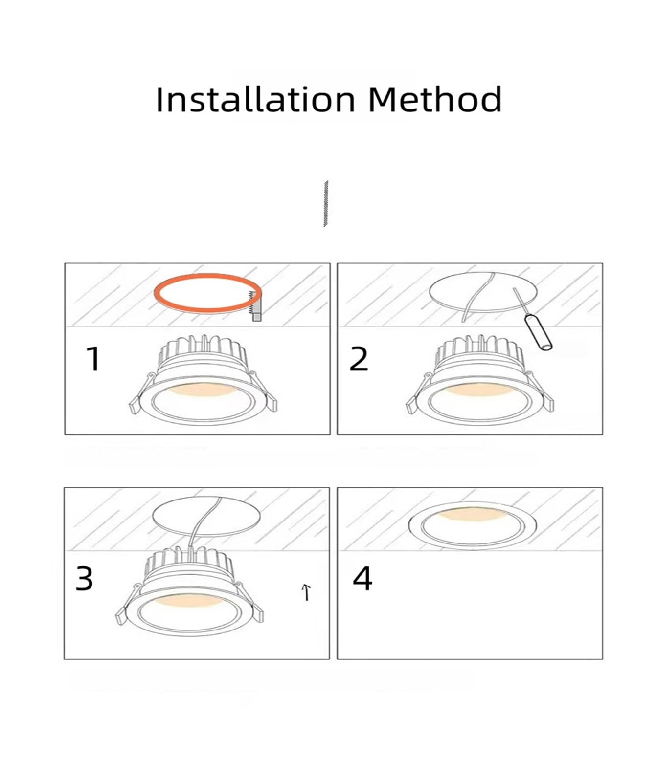 Reflektory ledowe 2-częściowy zestaw niemigoczących, aluminiowych opraw wpuszczanych typu downlight 24 V 6 W 6500 K LED do wind