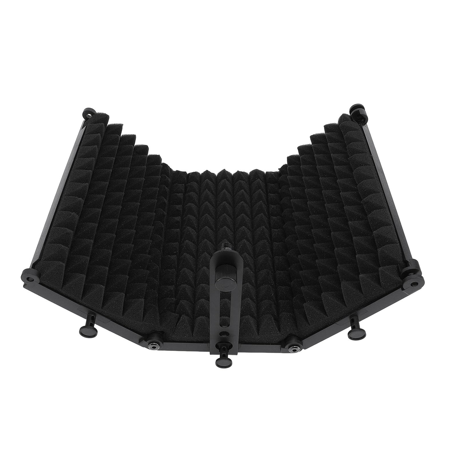 Qqmora Escudo de Micrófono Plegable Aislamiento Ignífugo Soporte de Metal Trípode Ajustable Escudo de Micrófono para el Trabajo Diario, Grabación ABS Esponja de Espuma EVA