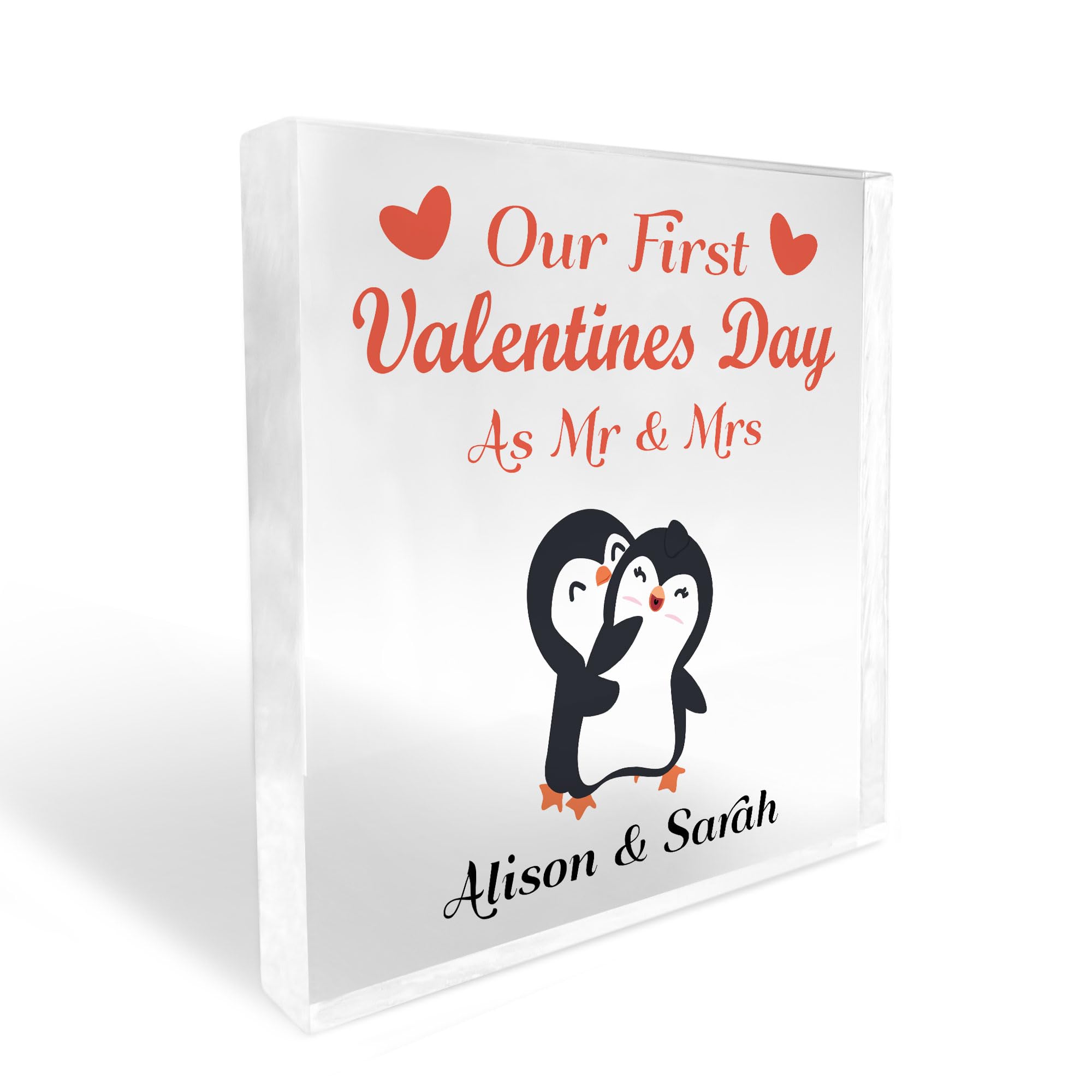 Red Ocean Personalised 1st Valentines As Mr And Mrs Plaque Gift For Husband Wife Mr And Mrs Couple Gift Valentines Day Gifts For Him Her