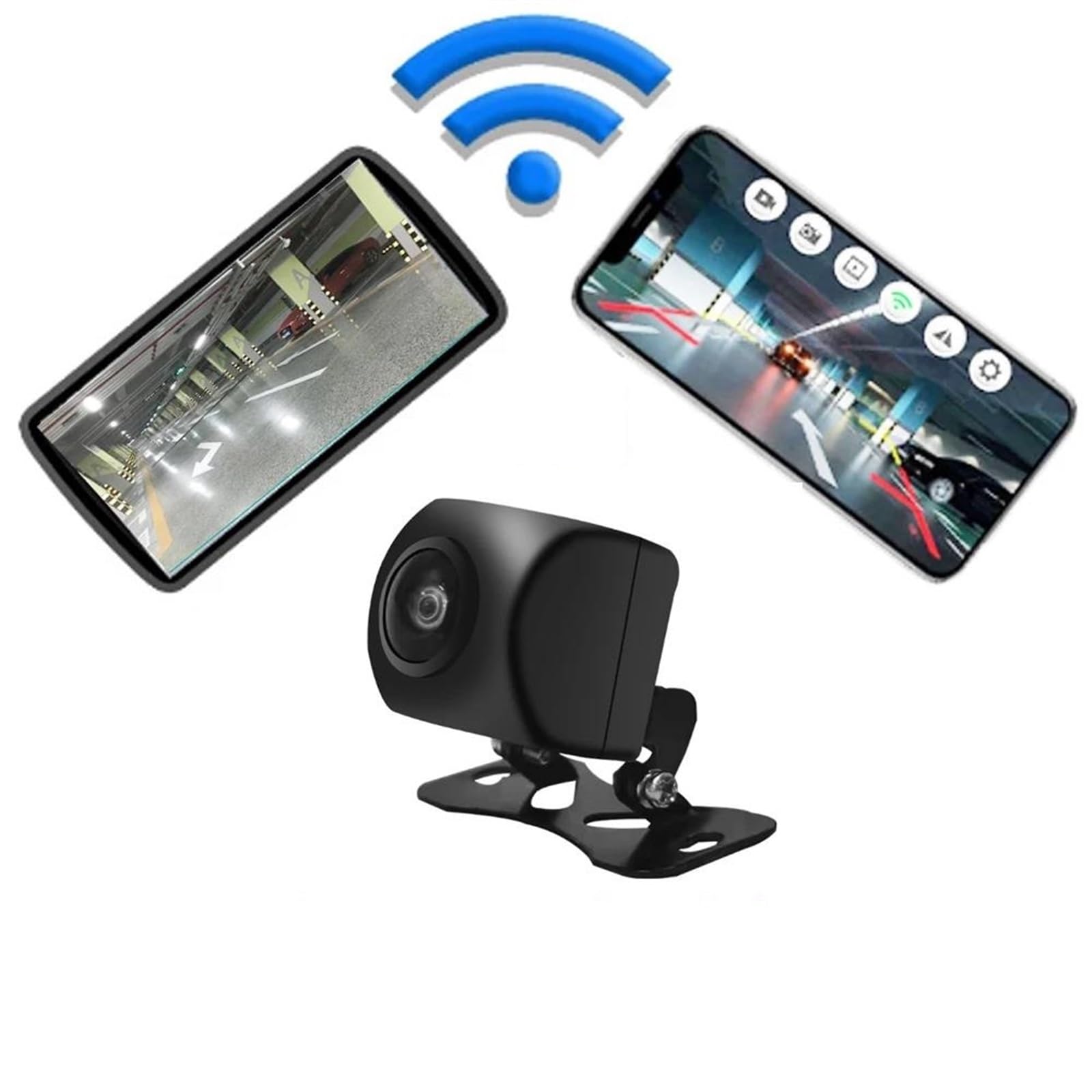 Coche Revertir Asistencia Cámara Visión Trasera Coche Inalámbrica WiFi Cámara Salpicadero Marcha Atrás HD Visión Nocturna Aparcamiento Cámara de Aparcamiento