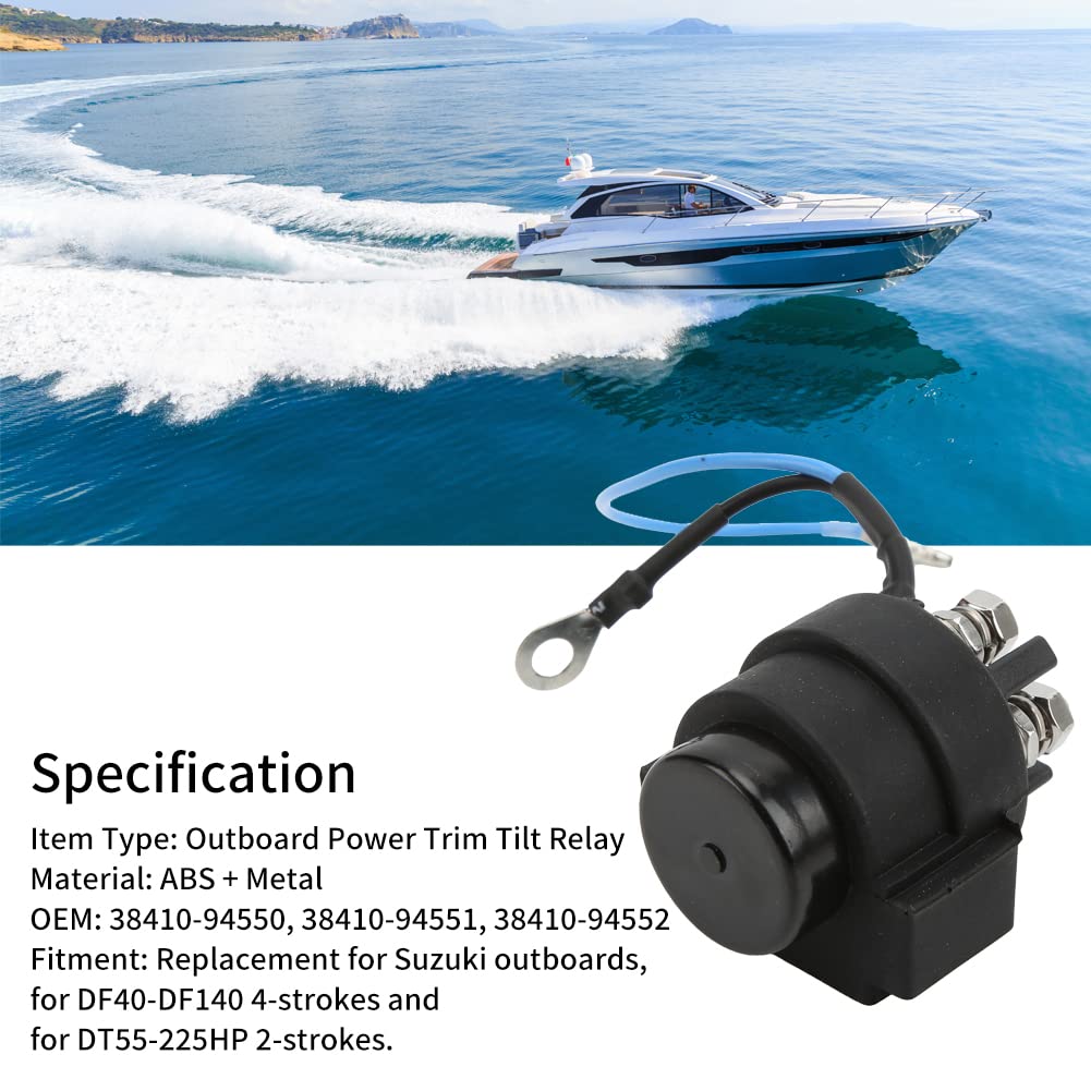 Akozon Gruppo Relè di Inclinazione del Trim Fuoribordo, Relè di Inclinazione del Power Trim Fuoribordo 38410‑94551 Per Fuoribordo Suzuki Per DF40-DF140 4 Tempi Per DT55-225HP 2 Tempi