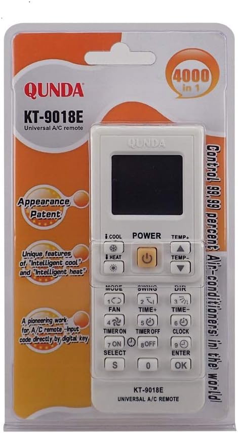 Close-up of Bestol KT-9018E remote control buttons and LCD