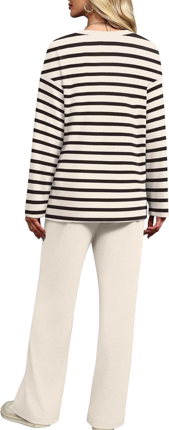 XIEERDUO Lounge Sets for Women 2 Piece V Neck Button Matching Sweatsuit Loungewear Fall Outfits Fashion Clothing Pajamas - Image 5