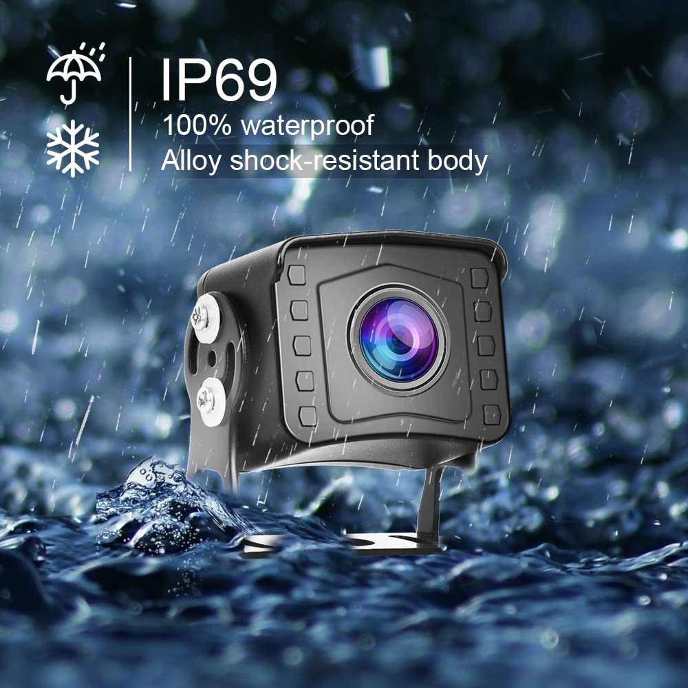 CAMECHO 9 pollici AHD 1080P DVR Kit Telecamera posteriore di Retromarcia Auto con 2*IP69 Impermeabile Telecamera Posteriore Visione notturna+2 * 10m Cavo per Camion/Autobus/RV