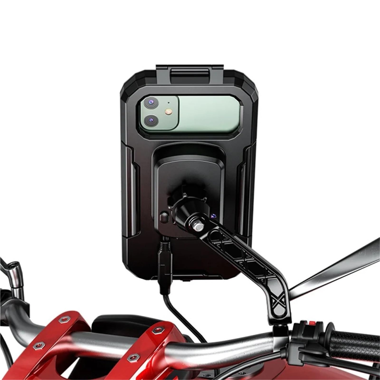 Supporto Per Manubrio M18L Morsetto Per Telefono Cellulare Per Moto Staffa Navigazione Per Moto(Rearview mirror)