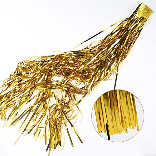 2pack Metallic Metallic Foil Fringe Table Skirt(2pack, Gold)