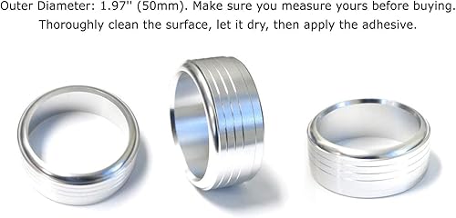 Miniatura 2 de 3 cubiertas iJDMTOY para ruedas de control de climatizador manual, de aluminio anodizado, Plateado