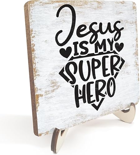 Miniatura 20 de Letrero de escritorio inspirador de madera rústica, 5.1 x 5.1 pulgadas, material de madera, soporte de mesa para decoración del hogar u oficina