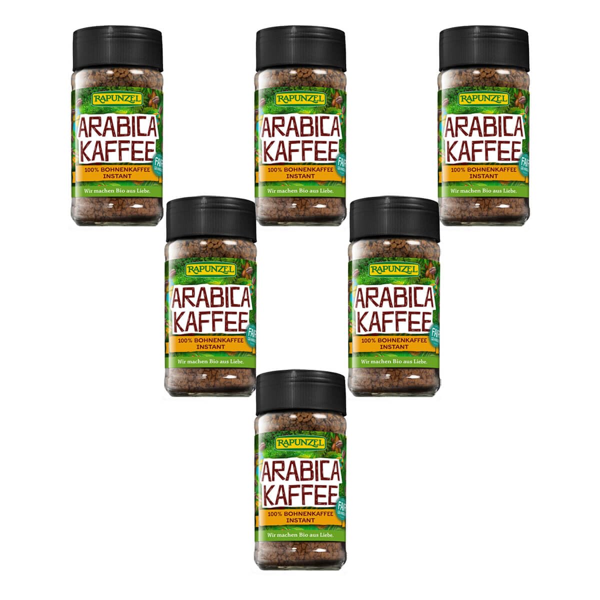 Rapunzel Bio Kaffee Instant, Arabica (6 x 100 gr)