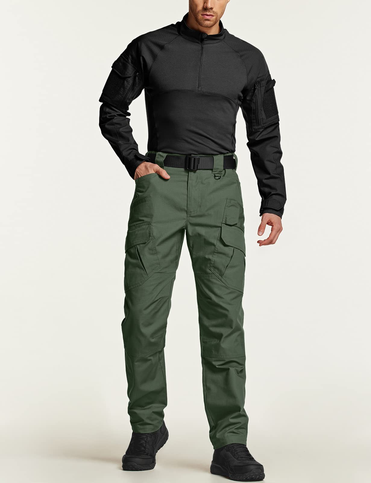 CQR Men's Tactical Pants, Water Resistant Ripstop Cargo Pants