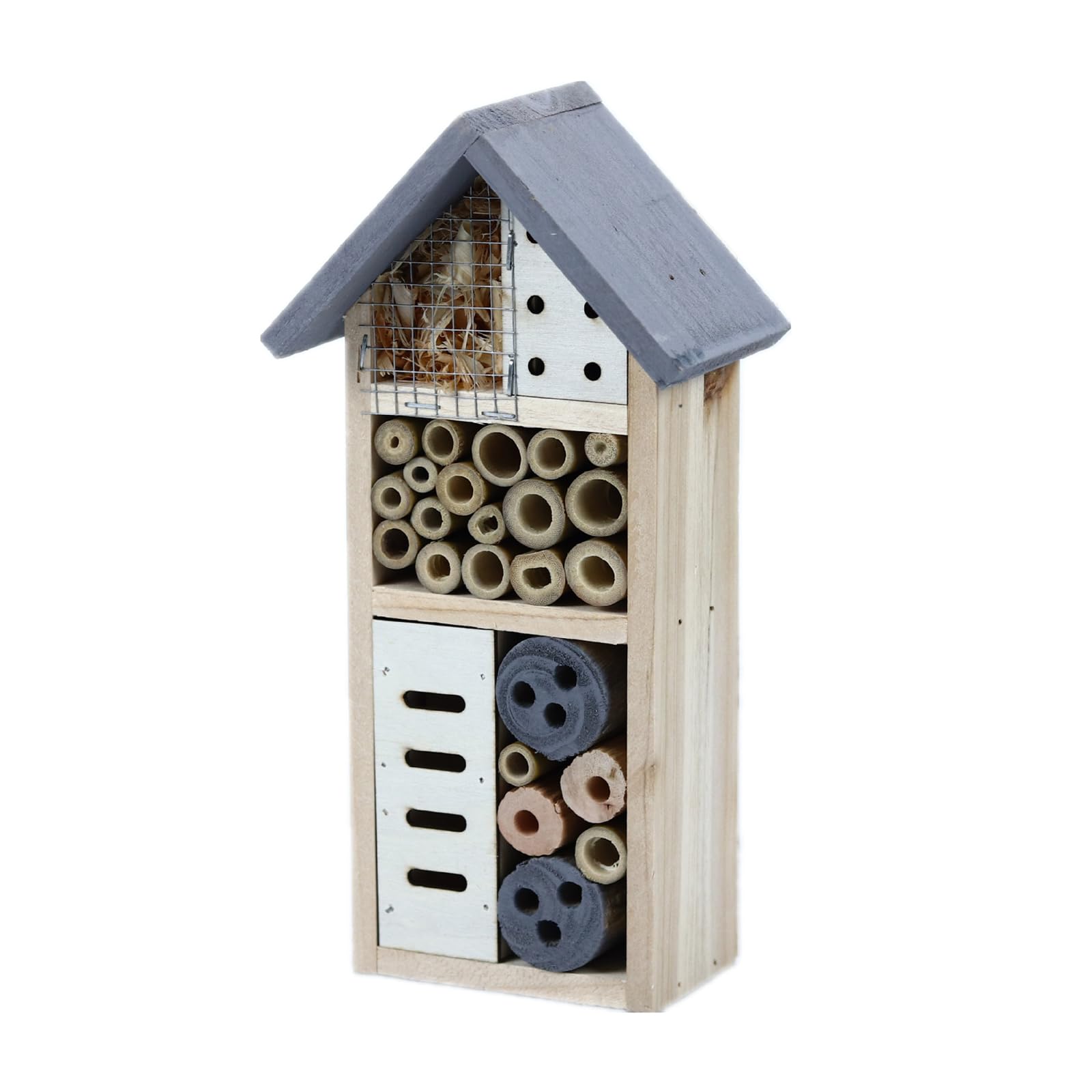 oringnat Small Wood House for Outdoor Use Compact Hanging Hotel for Honeybees Ladybirds Nesting Habitats