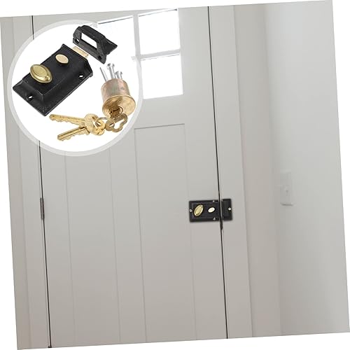 Miniatura 2 de KONTONTY 1 juego de cerraduras de puerta de madera vintage, manija de puerta con cerradura, cerradura de cilindro, cerraduras de perno muerto para