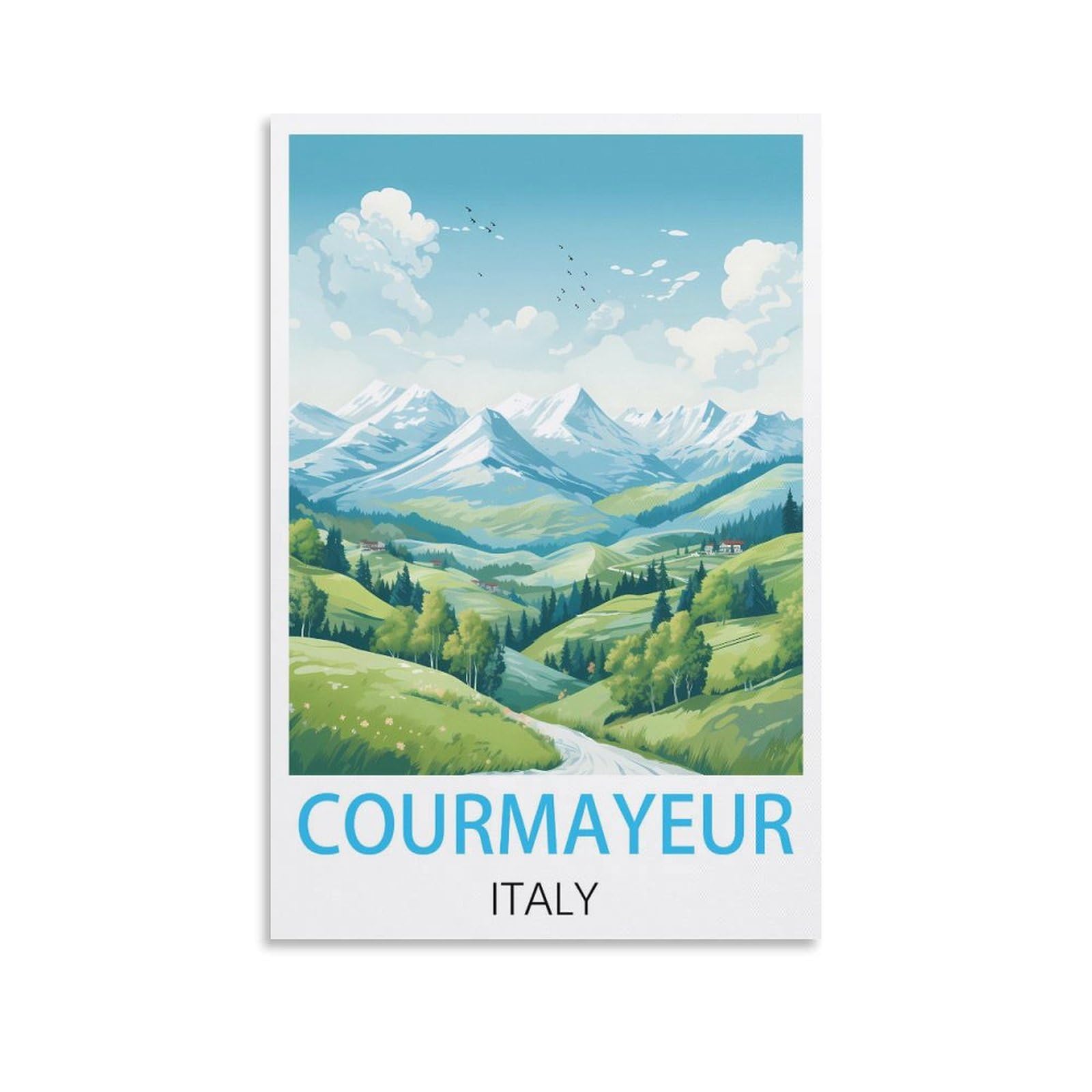 Retro Vintage Metal Tin Sign Courmayeur Italys Vintage Signs Home Kitchen Rustic Travel Metal Signs Wall Art Decor 30x30cm