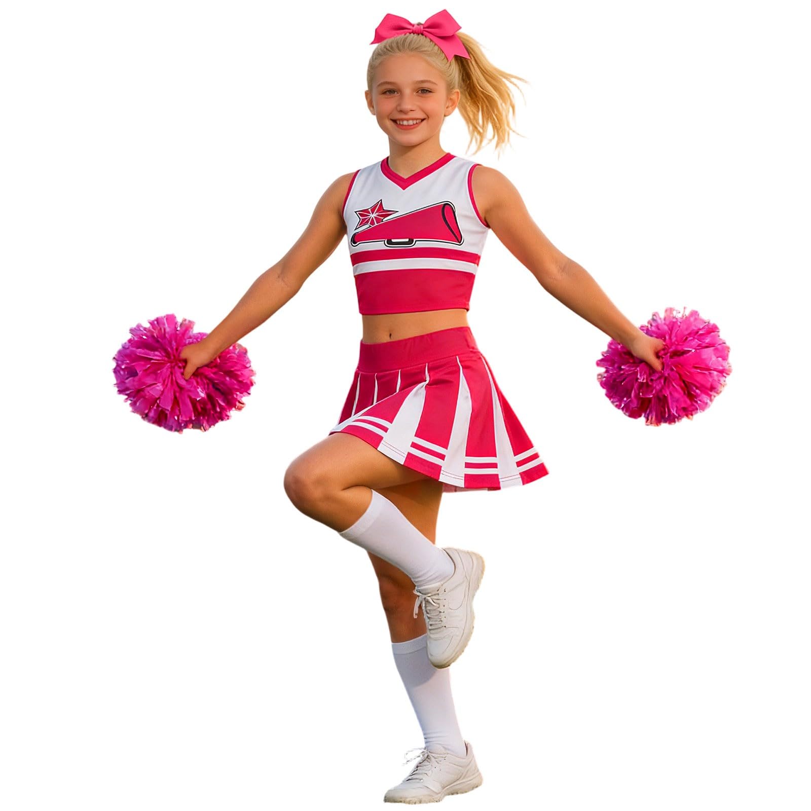Elegante disfraz de animadora para niñas, ideal para actuaciones de danza en la corte y fiestas infantiles