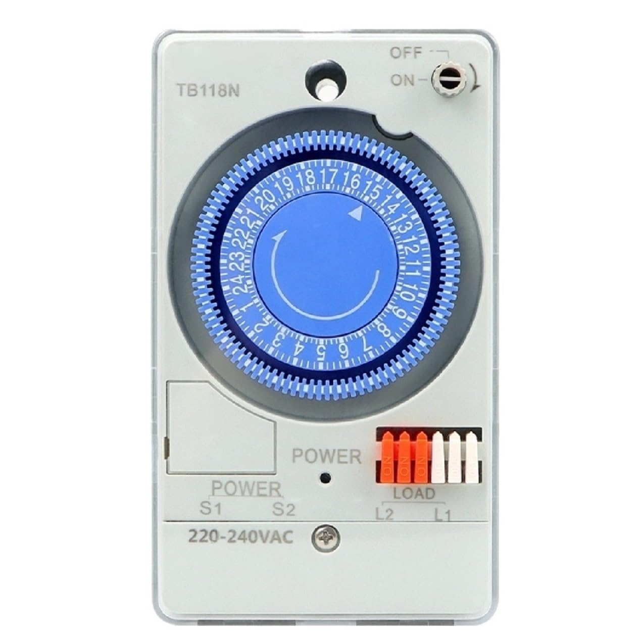 1pcs TB118N 24 Hour Timer Switch Mechanical Rotary Relay 100-240V Lighting for Industrial Application