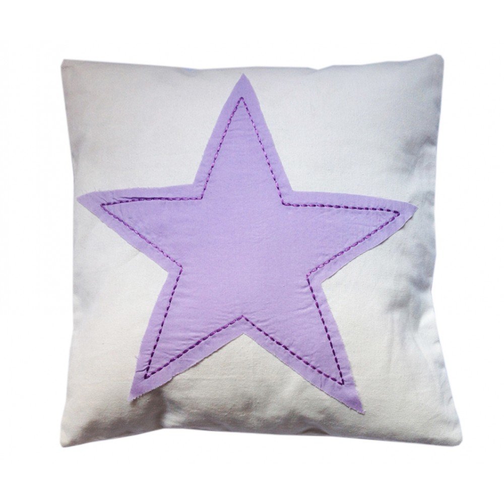 Aratextil. Children's Cushion Cover Washable Lilac Star Design 40 x 40 cm