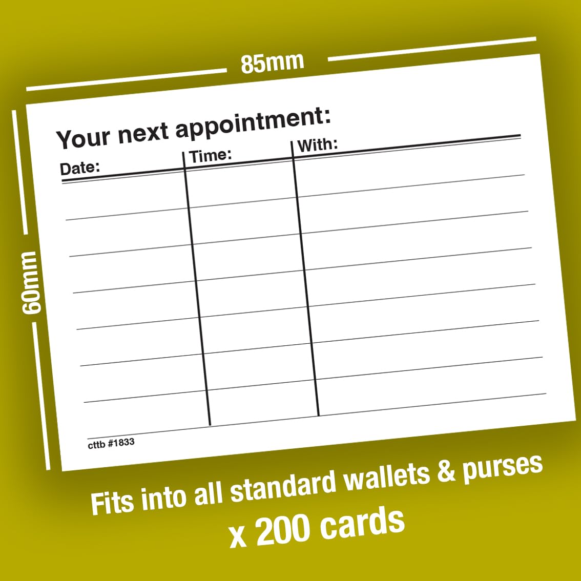 Professional Appointment Reminder Cards, Pack of 200, White, 300gsm Card Stock #1834, Black & White, Standard Appointment Card Size - Image 2