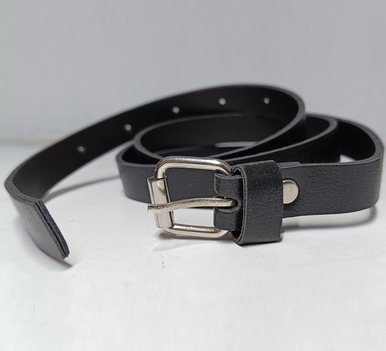 Dream Beauty Fashion Women's Vegan Leather Belt (Black) 1