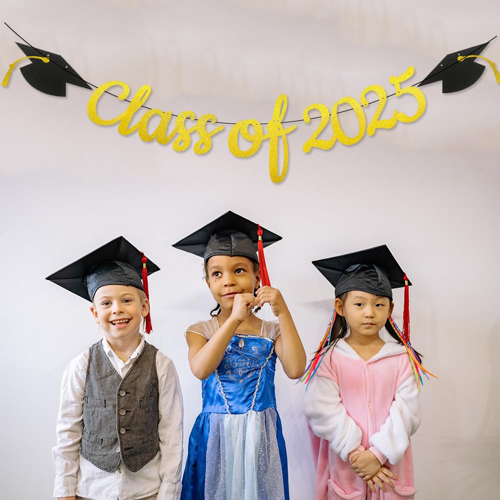 Class of 2026 Banner Glod Glitter 2026 Graduation Party Banner for College High School 2026 Graduation Celebration Party Supplies Decorations - Image 3