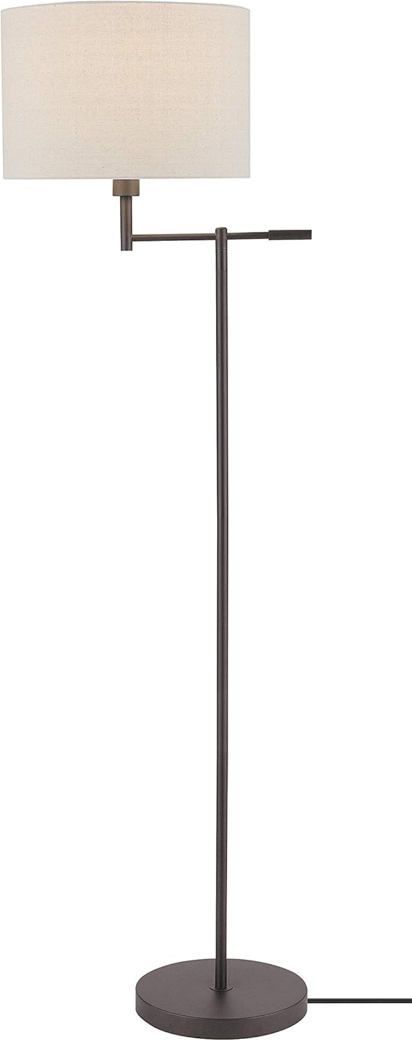 Exсluѕіvе Dіѕсоunt 🔥 Amazon Brand - Ravenna Home Single-Light Swing-Arm Floor Lamp with Beige Linen Shade, LED Bulb Included, 63H, Dark Bronze