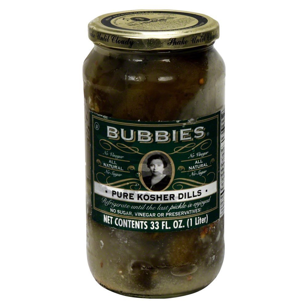 Bubbies Pure Kosher Dill Pickle 33.0 OZ(Pack of 6