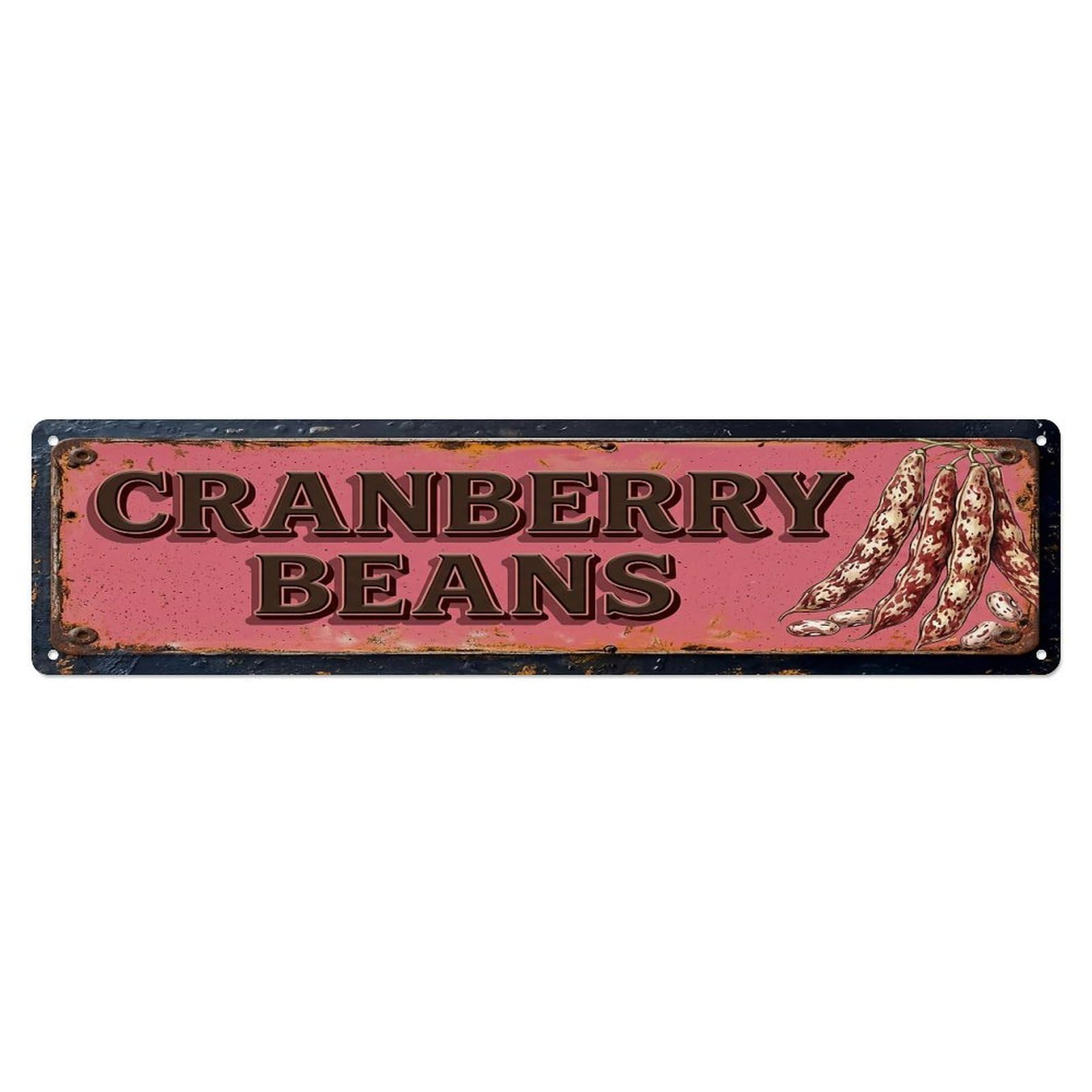 Vintage Cranberry Beans Borlotti Farmhouse Metal Tin Sign