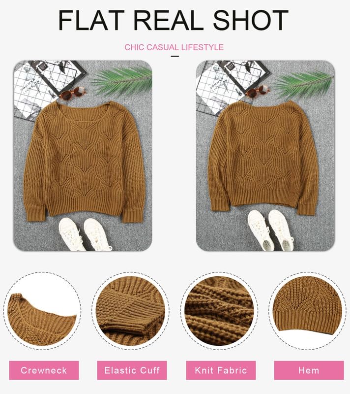 Image of Dokotoo Womens Sweaters 2026 Cute Elegant Hollow Cable Knit Tops