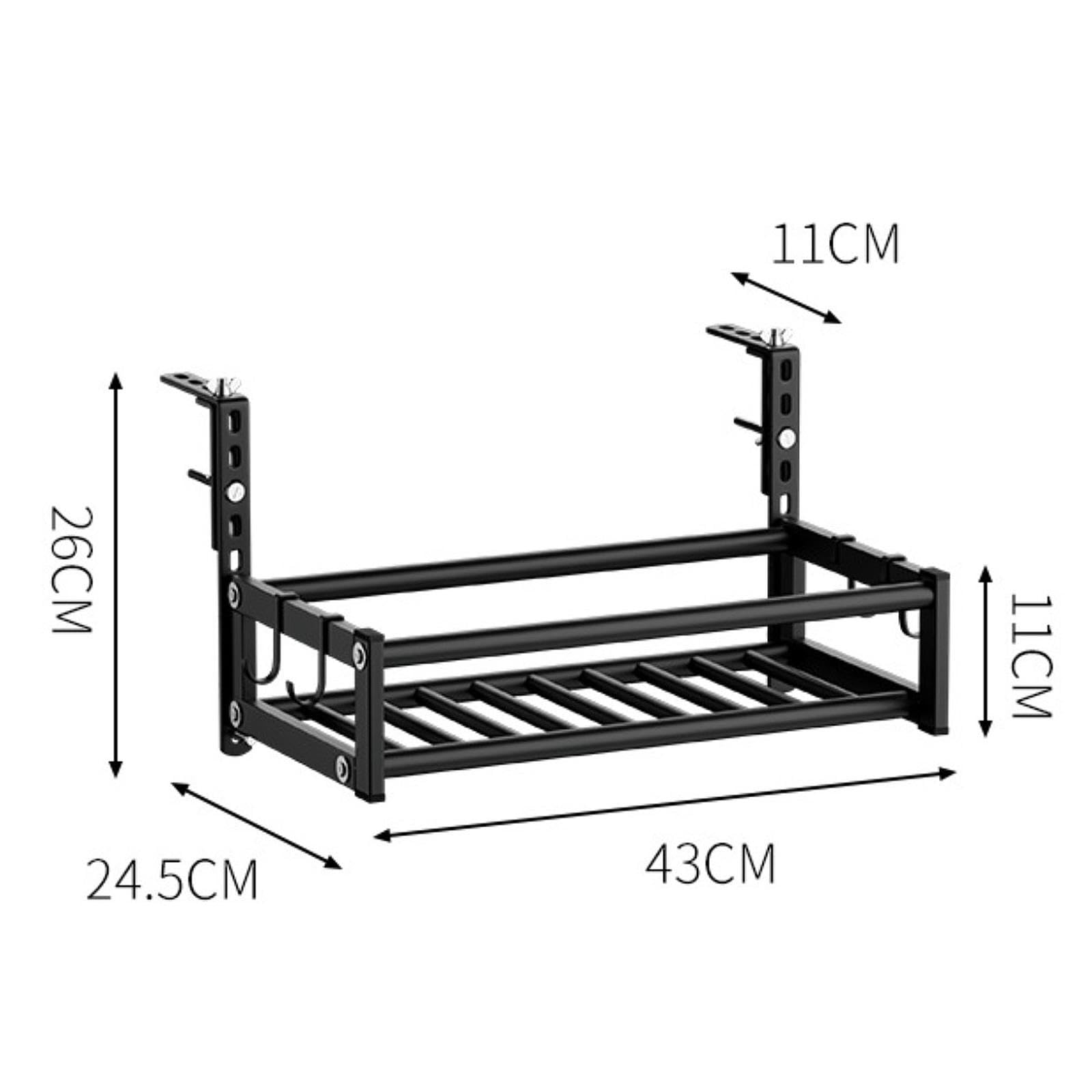 H?ngender Pflanzkübel für Balkon & Terrasse Metall Pflanzkasten elegantes Pflanzenregal Fenster Blumenkasten ativer Pflanzenständer 43 cm Höhe ideal für Blumentöpfe.